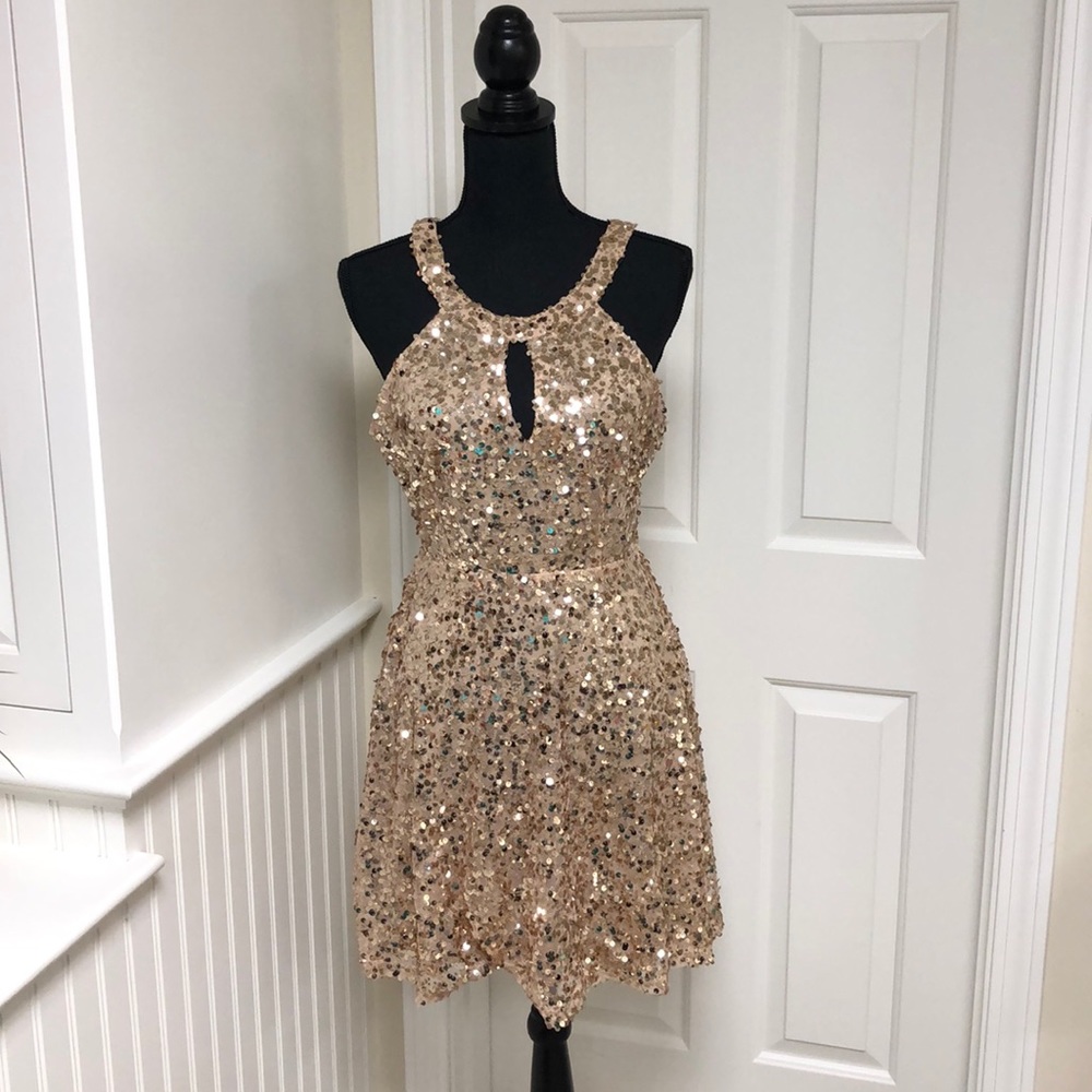 Sequin Gold Party Dress